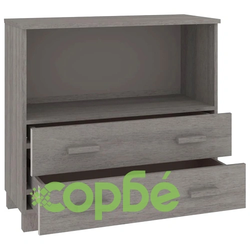 Сайдборд HAMAR, светлосив, 85x35x80 см, борово дърво масив ➤ топ цена ➤ sorbe.bg