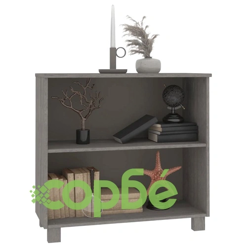 Сайдборд HAMAR, светлосив, 85x35x80 см, борово дърво масив ➤ топ цена ➤ sorbe.bg