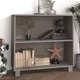 Сайдборд HAMAR, светлосив, 85x35x80 см, борово дърво масив