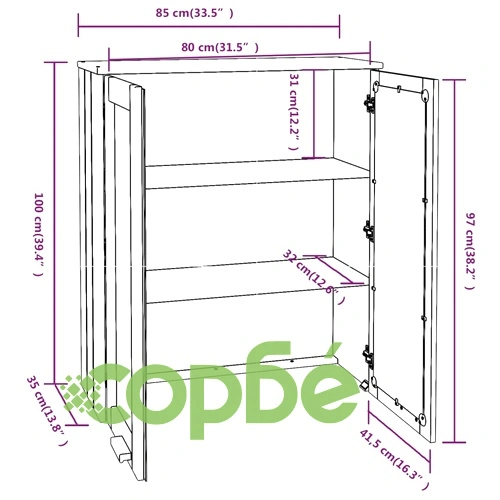 Надстройка за шкаф HAMAR, тъмносива, 85x35x100 см, бор масив ➤ топ цена ➤ sorbe.bg