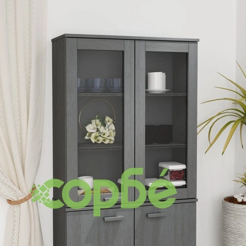 Надстройка за шкаф HAMAR, тъмносива, 85x35x100 см, бор масив ➤ топ цена ➤ sorbe.bg