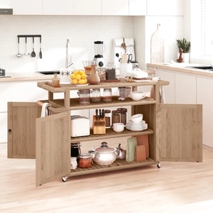 Бар количка 120x50x90 см тиково дърво масив