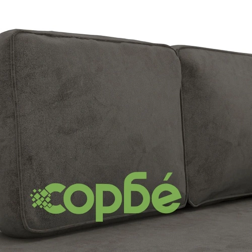 Кушетка с възглавници и болстер тъмносива кадифе ➤ топ цена ➤ sorbe.bg