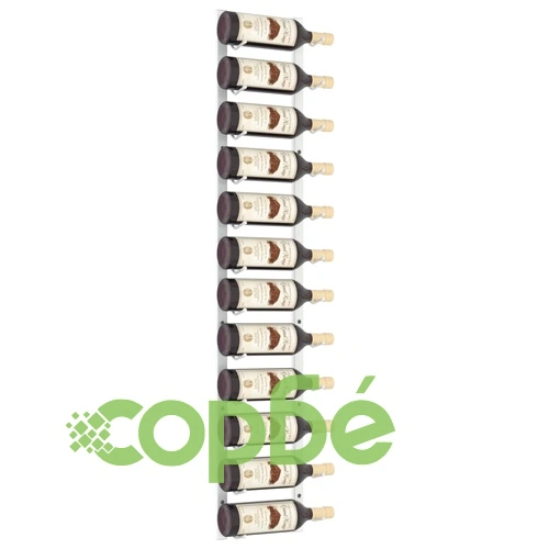 Стойка за вино за 12 бутилки, стенен монтаж, бяла, желязо ➤ топ цена ➤ sorbe.bg