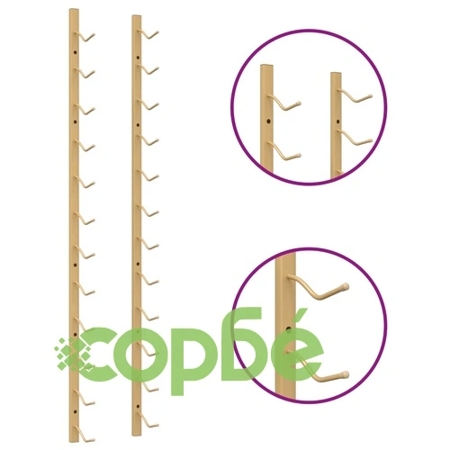 Стойка за вино за 12 бутилки, стенен монтаж, златиста, желязо ➤ топ цена ➤ sorbe.bg