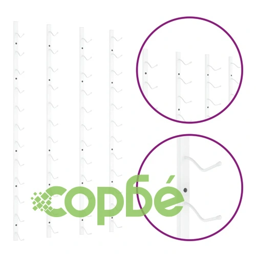 Стойки за вино за 12 бутилки, стенен монтаж, 2 бр, бели, желязо ➤ топ цена ➤ sorbe.bg