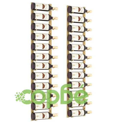 Стойки за вино за 12 бутилки стенен монтаж 2 бр златисти желязо ➤ топ цена ➤ sorbe.bg