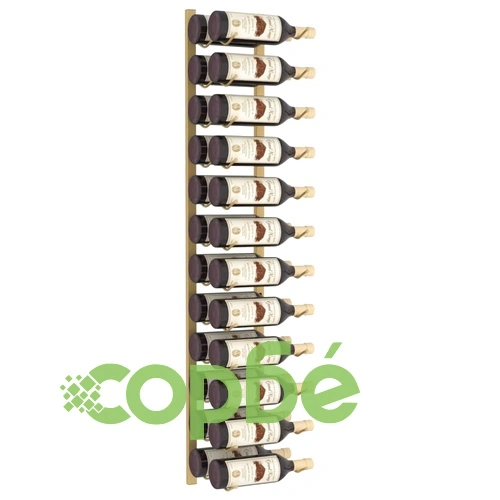 Стойка за вино за 24 бутилки, стенен монтаж, златиста, желязо ➤ топ цена ➤ sorbe.bg