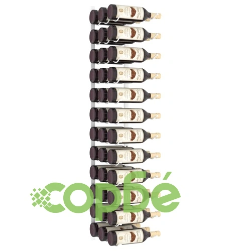 Стойка за вино за 36 бутилки, стенен монтаж, бяла, желязо ➤ топ цена ➤ sorbe.bg