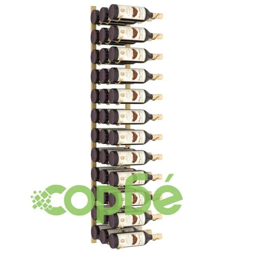 Стойка за вино за 36 бутилки, стенен монтаж, златиста, желязо ➤ топ цена ➤ sorbe.bg
