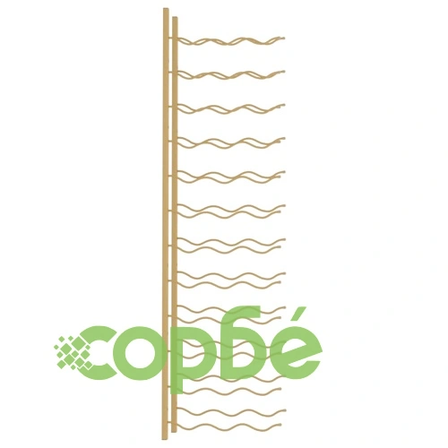 Стойка за вино за 36 бутилки, стенен монтаж, златиста, желязо ➤ топ цена ➤ sorbe.bg