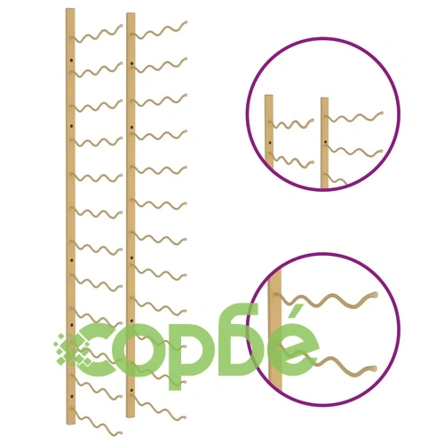 Стойка за вино за 36 бутилки, стенен монтаж, златиста, желязо ➤ топ цена ➤ sorbe.bg