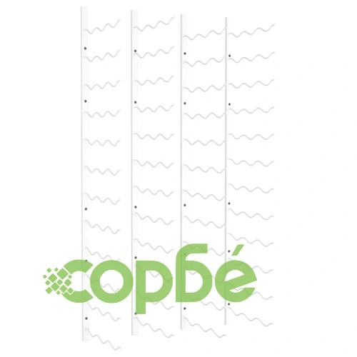 Стойки за вино за 36 бутилки, стенен монтаж, 2 бр, бели, желязо ➤ топ цена ➤ sorbe.bg