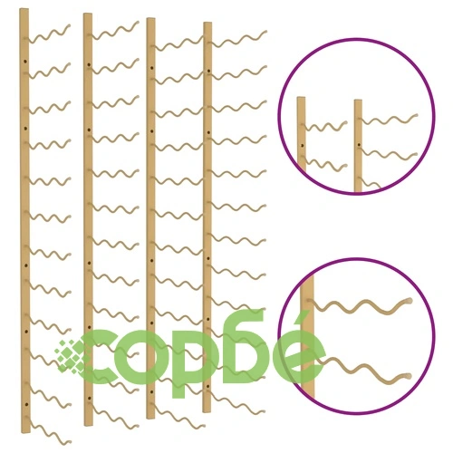 Стойки за вино за 36 бутилки стенен монтаж 2 бр златисти желязо ➤ топ цена ➤ sorbe.bg