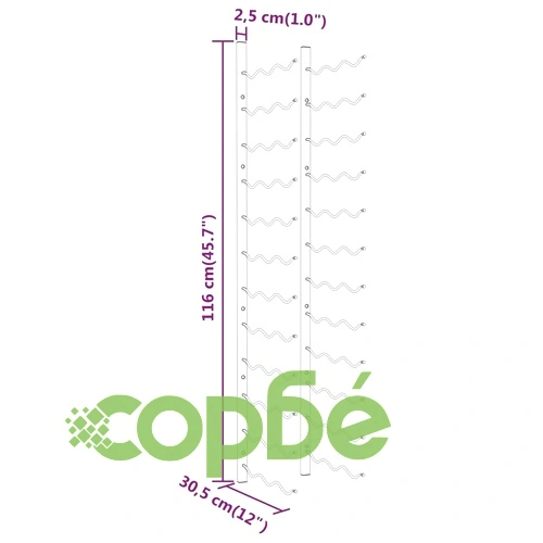 Стойки за вино за 36 бутилки стенен монтаж 2 бр златисти желязо ➤ топ цена ➤ sorbe.bg
