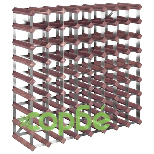 Стойка за вино за 72 бутилки, кафява, бор масив ➤ топ цена ➤ sorbe.bg