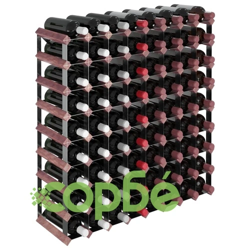 Стойка за вино за 72 бутилки, кафява, бор масив ➤ топ цена ➤ sorbe.bg