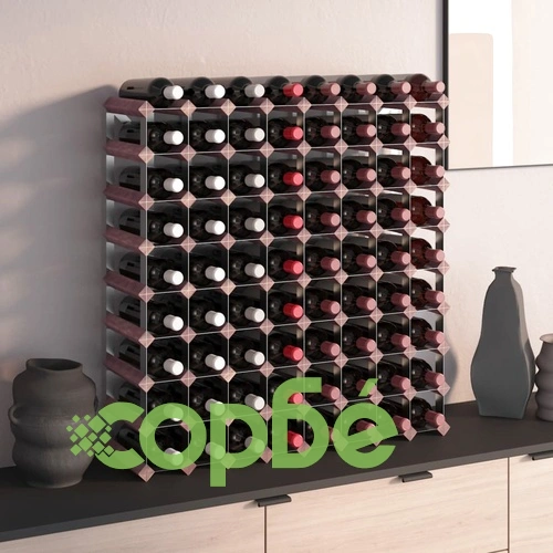 Стойка за вино за 72 бутилки, кафява, бор масив ➤ топ цена ➤ sorbe.bg