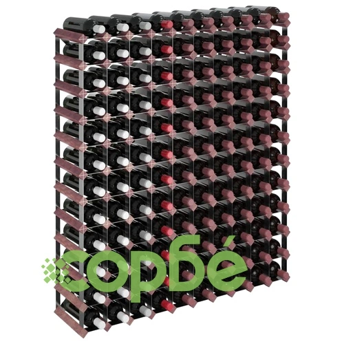 Стойка за вино за 120 бутилки, кафява, бор масив ➤ топ цена ➤ sorbe.bg