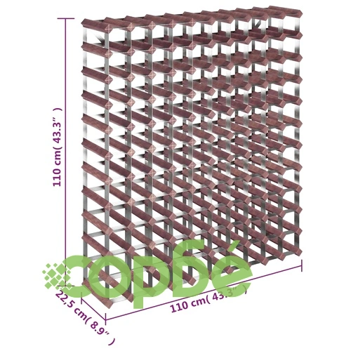 Стойка за вино за 120 бутилки, кафява, бор масив ➤ топ цена ➤ sorbe.bg