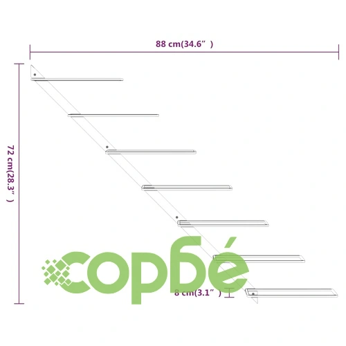 Стойки за вино за стенен монтаж 7 бутилки 2 бр златисти метални ➤ топ цена ➤ sorbe.bg