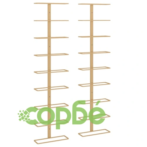 Стойки за вино за 9 бутилки стенен монтаж 2 бр златисти желязо ➤ топ цена ➤ sorbe.bg