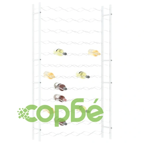 Стойка за вино за 72 бутилки, бяла, метална ➤ топ цена ➤ sorbe.bg