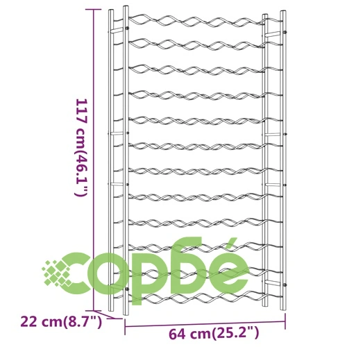 Стойка за вино за 72 бутилки, златиста, метална ➤ топ цена ➤ sorbe.bg