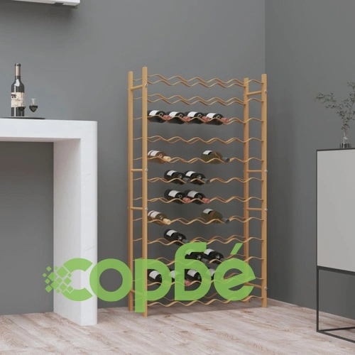 Стойка за вино за 72 бутилки, златиста, метална ➤ топ цена ➤ sorbe.bg