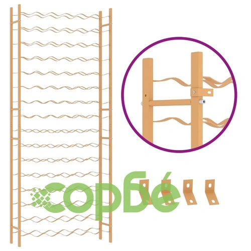 Стойка за вино за 96 бутилки, златиста, метална ➤ топ цена ➤ sorbe.bg