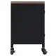 ТВ шкаф, черен, 110x30x43 см, желязо и чам масив