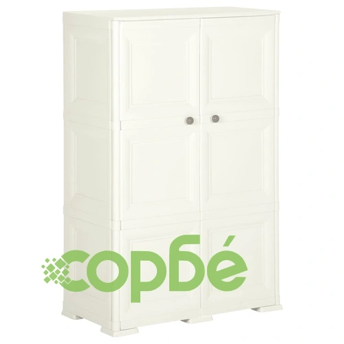 Пластмасов шкаф, 79x43x125 см, дървен дизайн, ванилов лед на топ цена от sorbe.bg Пластмасов шкаф, 79x43x125 см, дървен дизайн, ванилов лед ➤ топ цена ➤ sorbe.bg