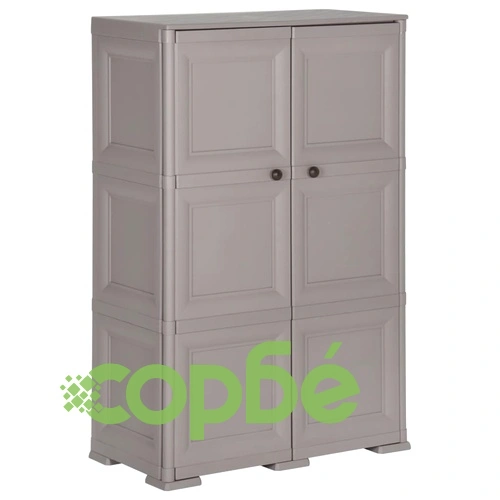 Пластмасов шкаф, 79x43x125 см, дървен дизайн, сив на топ цена от sorbe.bg Пластмасов шкаф, 79x43x125 см, дървен дизайн, сив ➤ топ цена ➤ sorbe.bg