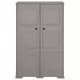 Пластмасов шкаф, 79x43x125 см, дървен дизайн, сив