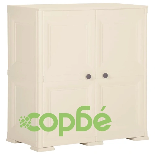 Пластмасов шкаф, 79x43x85,5 см, дървен дизайн, ангорско бяло на топ цена от sorbe.bg Пластмасов шкаф, 79x43x85,5 см, дървен дизайн, ангорско бяло ➤ топ цена ➤ sorbe.bg