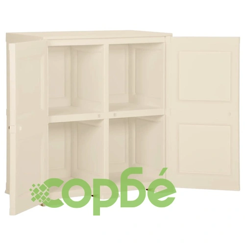 Пластмасов шкаф, 79x43x85,5 см, дървен дизайн, ангорско бяло на топ цена от sorbe.bg Пластмасов шкаф, 79x43x85,5 см, дървен дизайн, ангорско бяло ➤ топ цена ➤ sorbe.bg