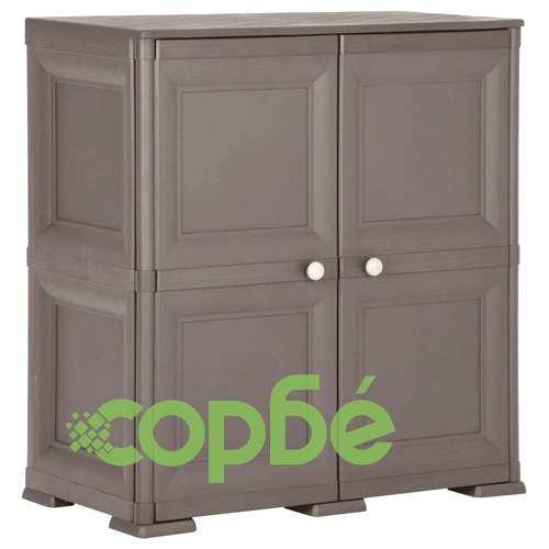 Пластмасов шкаф, 79x43x85,5 см, дървен дизайн, сив на топ цена от sorbe.bg Пластмасов шкаф, 79x43x85,5 см, дървен дизайн, сив ➤ топ цена ➤ sorbe.bg