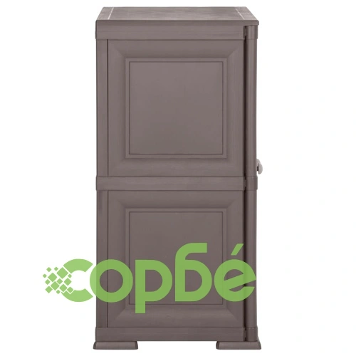 Пластмасов шкаф, 79x43x85,5 см, дървен дизайн, сив на топ цена от sorbe.bg Пластмасов шкаф, 79x43x85,5 см, дървен дизайн, сив ➤ топ цена ➤ sorbe.bg