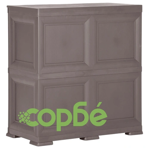 Пластмасов шкаф, 79x43x85,5 см, дървен дизайн, сив на топ цена от sorbe.bg Пластмасов шкаф, 79x43x85,5 см, дървен дизайн, сив ➤ топ цена ➤ sorbe.bg