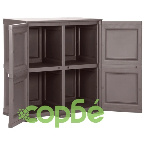 Пластмасов шкаф, 79x43x85,5 см, дървен дизайн, сив на топ цена от sorbe.bg Пластмасов шкаф, 79x43x85,5 см, дървен дизайн, сив ➤ топ цена ➤ sorbe.bg