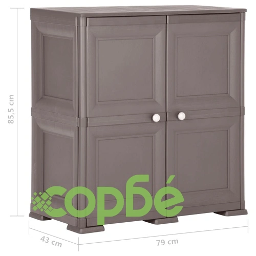 Пластмасов шкаф, 79x43x85,5 см, дървен дизайн, сив на топ цена от sorbe.bg Пластмасов шкаф, 79x43x85,5 см, дървен дизайн, сив ➤ топ цена ➤ sorbe.bg
