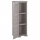 Пластмасов шкаф, 40x43x125 см, дървен дизайн, сив