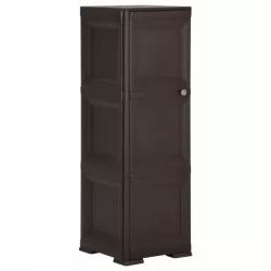 Пластмасов шкаф, 40x43x125 см, дървен дизайн, кафяв