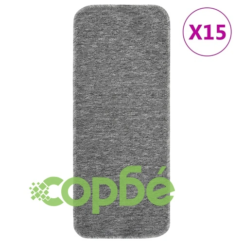 Противоплъзгащи стелки за стълби, 15 бр, 60x25 см, сиви ➤ топ цена ➤ sorbe.bg