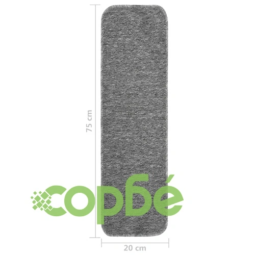Противоплъзгащи стелки за стълби, 15 бр, 75x20 см, сиви ➤ топ цена ➤ sorbe.bg