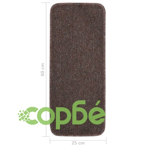 Противоплъзгащи стелки за стълби, 15 бр, 60x25 см, кафяви ➤ топ цена ➤ sorbe.bg