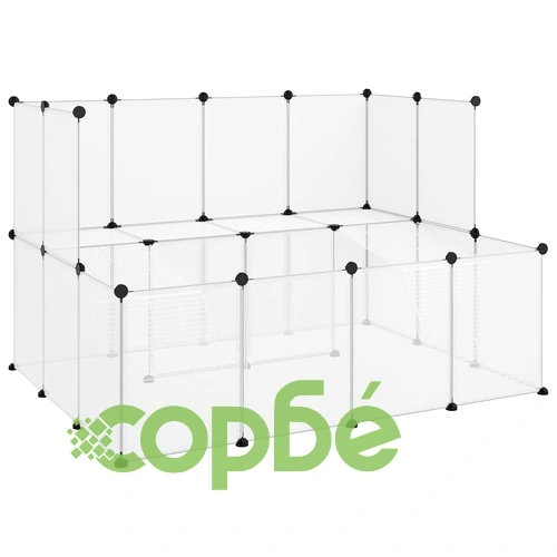 Клетка за малки животни прозрачна 143x107x93 см PP и стомана ➤ топ цена ➤ sorbe.bg