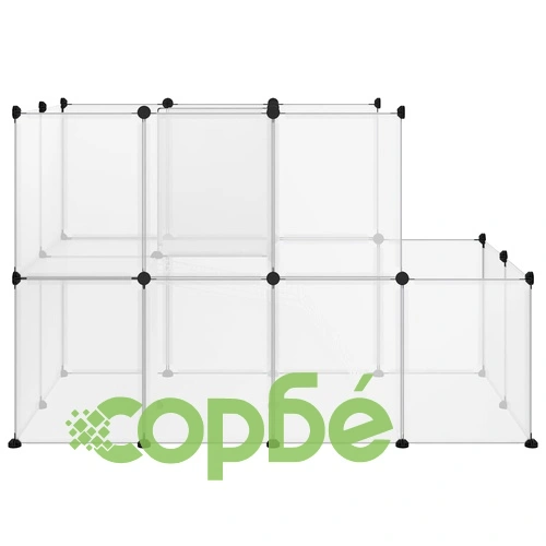 Клетка за малки животни прозрачна 142x74x93 см PP и стомана ➤ топ цена ➤ sorbe.bg