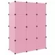 Детски кубичен шкаф за съхранение с 12 куба, розов, PP