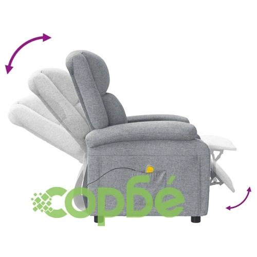 Масажен стол, светлосив, текстил ➤ топ цена ➤ sorbe.bg